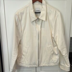 Sandro Cream Color Light Weight Zip Jacket Size XL